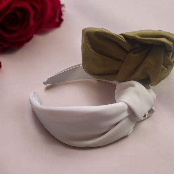 Elegant White and Olive Headband BUNDLE - Picture 1 of 3